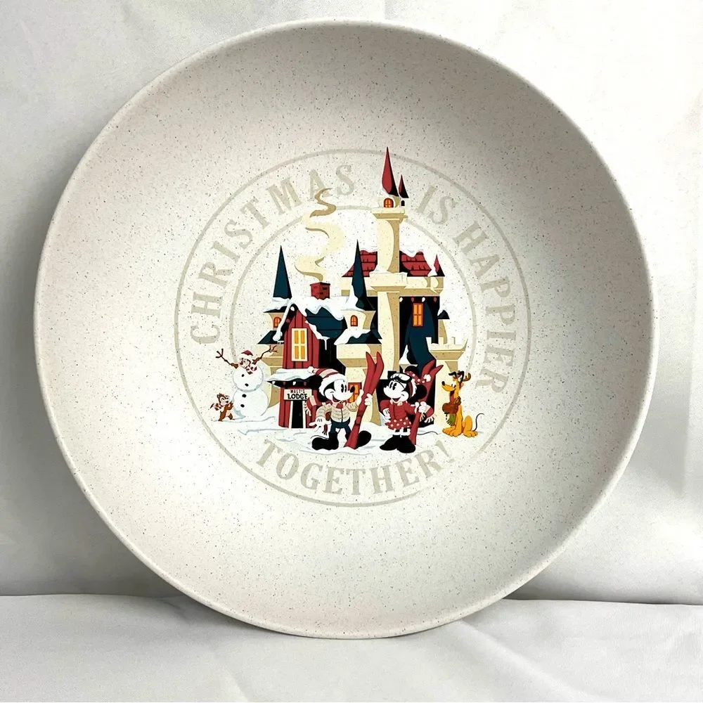 Disney Christmas Serving Bowl Christmas is Happier Together New Holiday Lodge